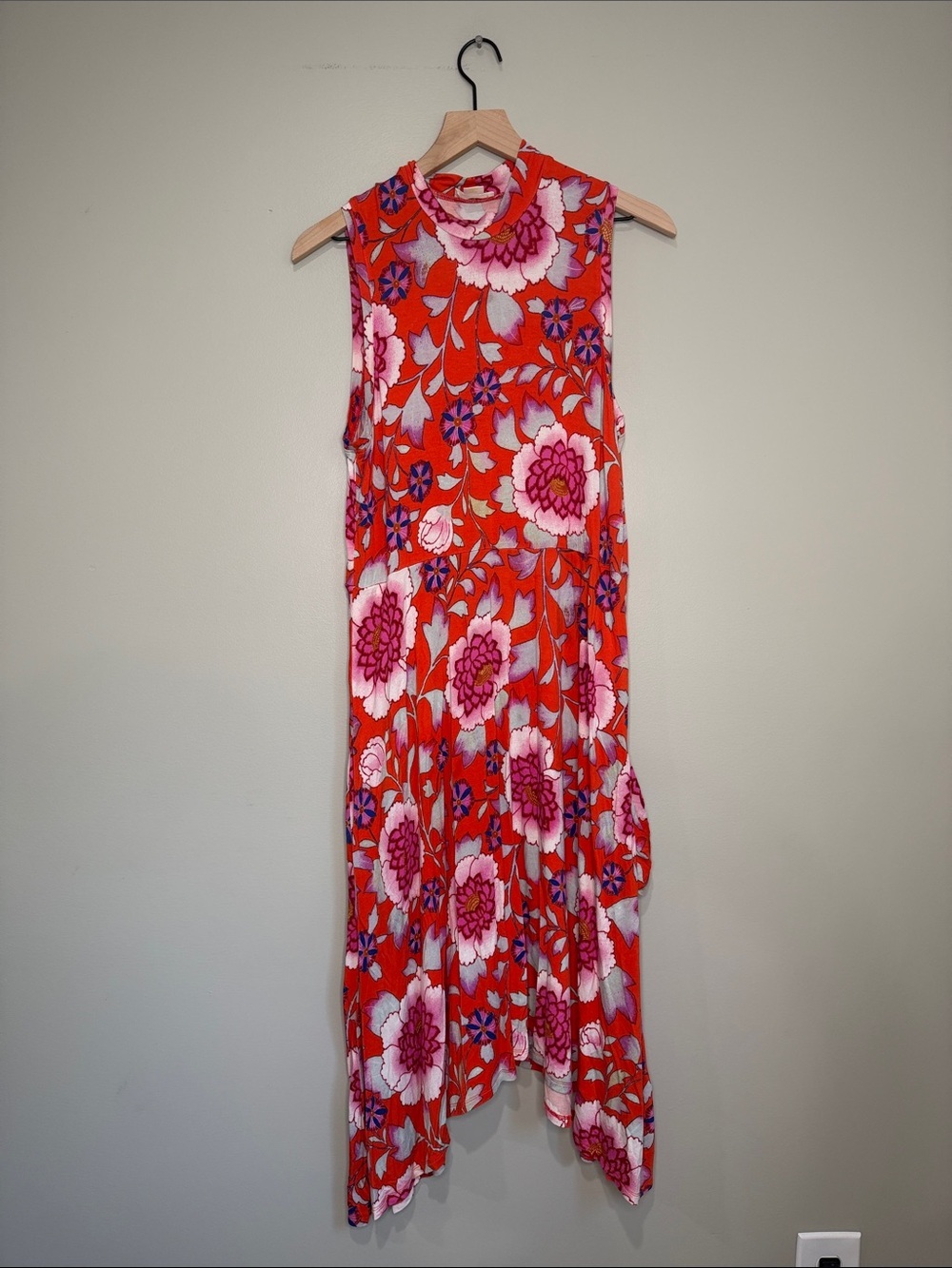 Maeve by Anthropologie Cleary Floral Sleeveless Asymmetrical Dress Large